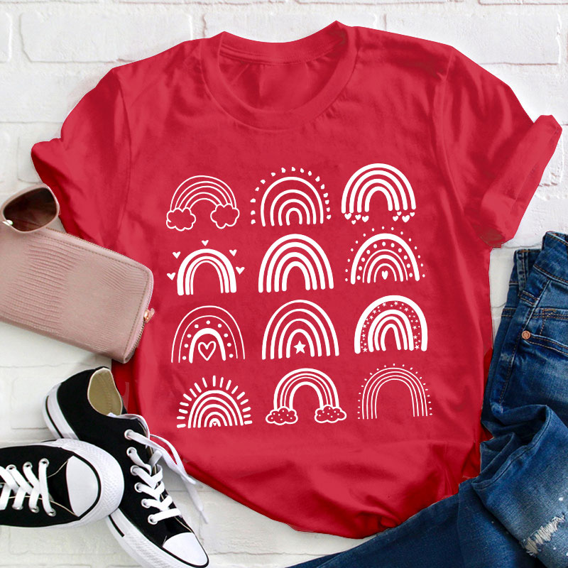 Rainbow Of Different Shapes Teacher T-Shirt