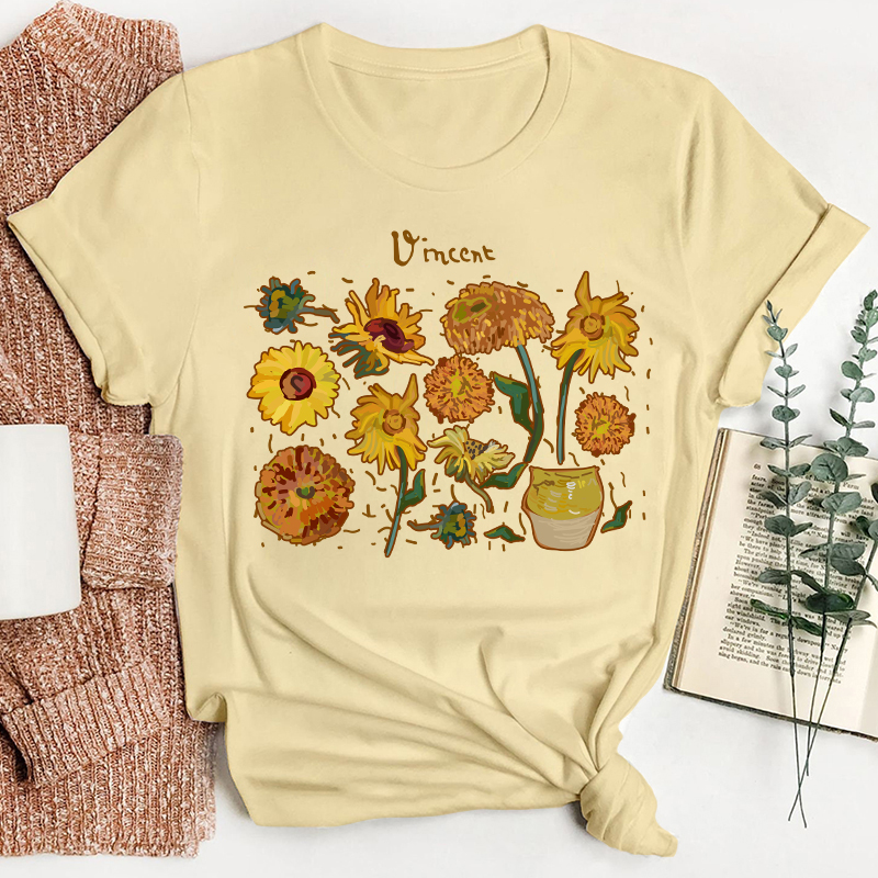 Vincent Sunflower Teacher T-Shirt Sale-Teachersgram