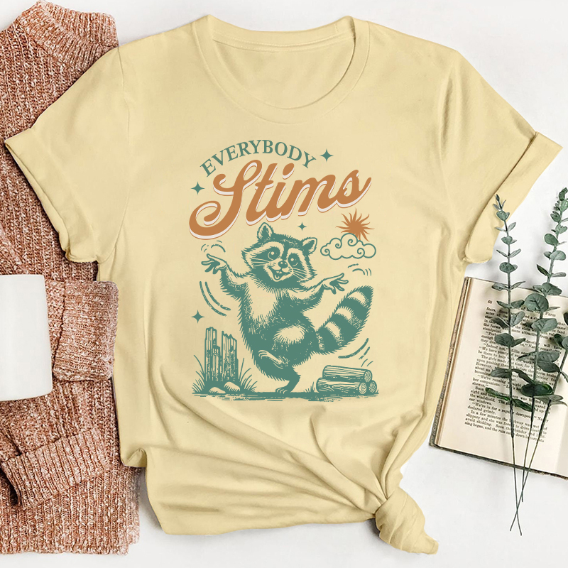 Neurodiversity Everybody Stims Teacher T-Shirt Sale-Teachersgram