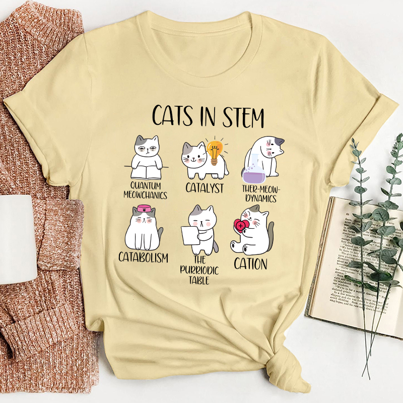 Cats In Stem Teacher T-Shirt