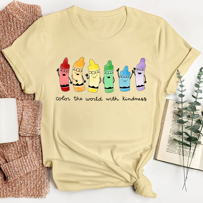 Color The World With Kindness Teacher T-Shirt
