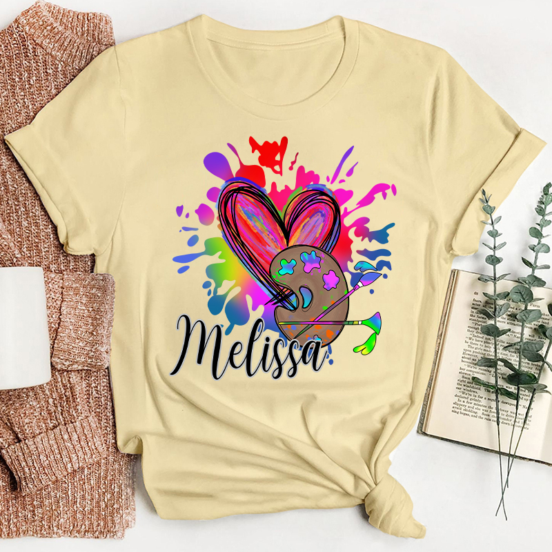 Personalized Colorful Art Teacher T-Shirt