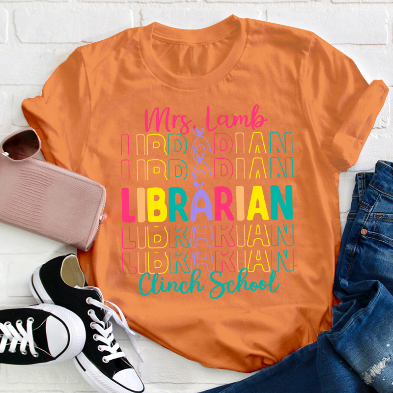 Personalized Colorful Apple Teacher T-Shirt