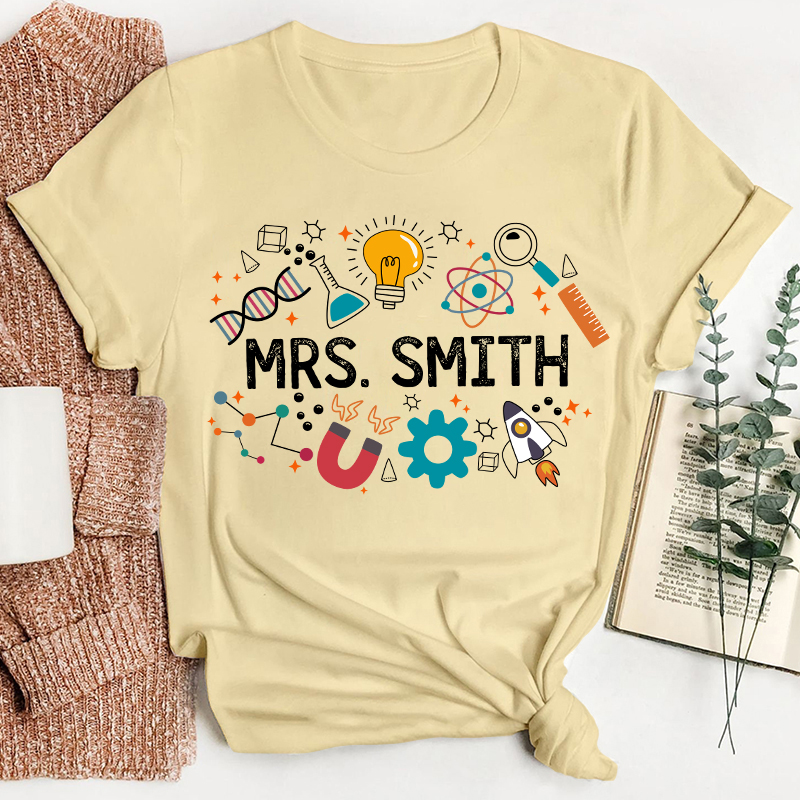 Personalized Science Vibes Teacher T-Shirt