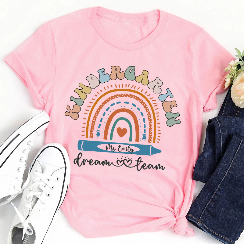 Personalized Retro Back To School Teachers Garten Name Teacher T-Shirt