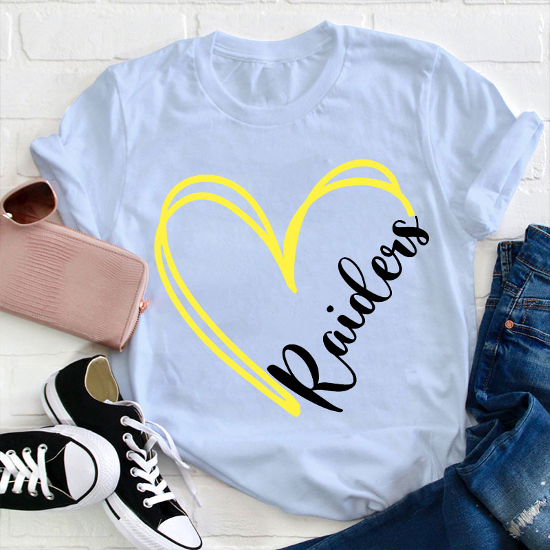 Personalized I Love My Team With All My Heart Teacher T-Shirt