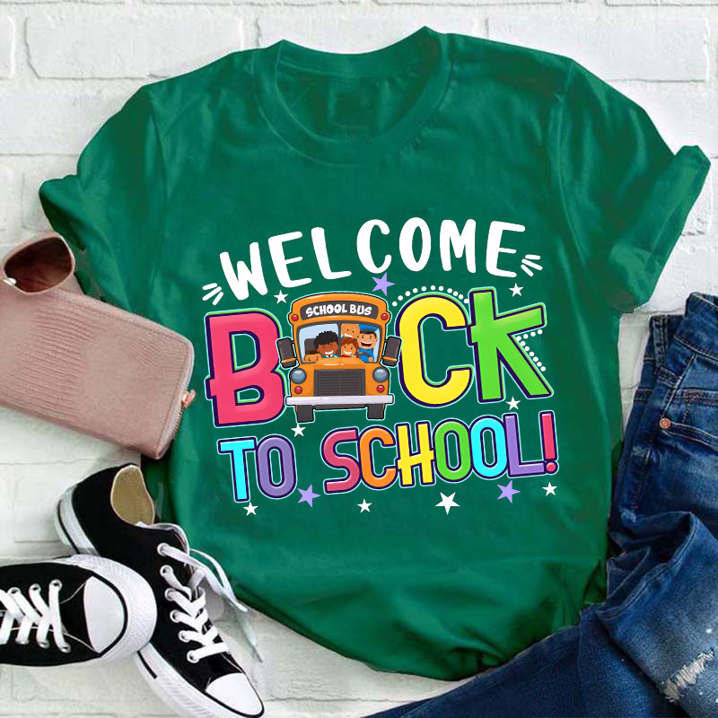 Welcome Back To School Kids School Bus Teacher T-Shirt