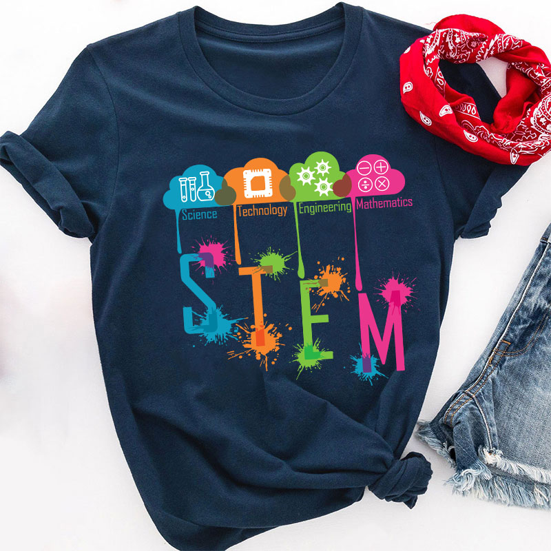 Color Splash Ink STEM Teacher T-Shirt
