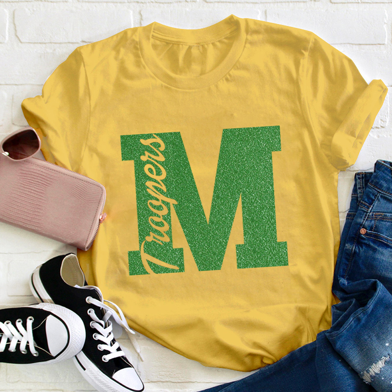 Personalized Glitter Team Name Teacher T-Shirt