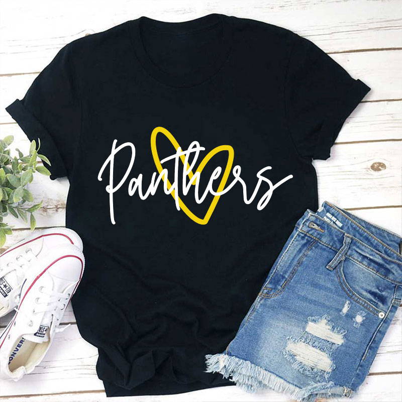 Personalized School Spirit Mascot Simple Love Teacher T-Shirt Sale-Teachersgram