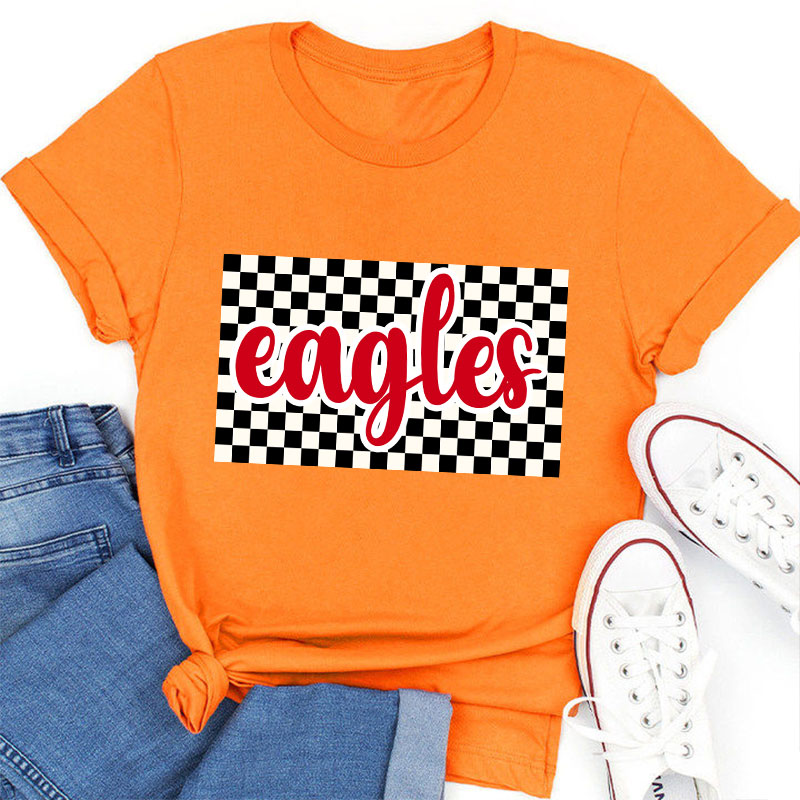 Personalized Retro Style Checkerboard Teacher T-Shirt