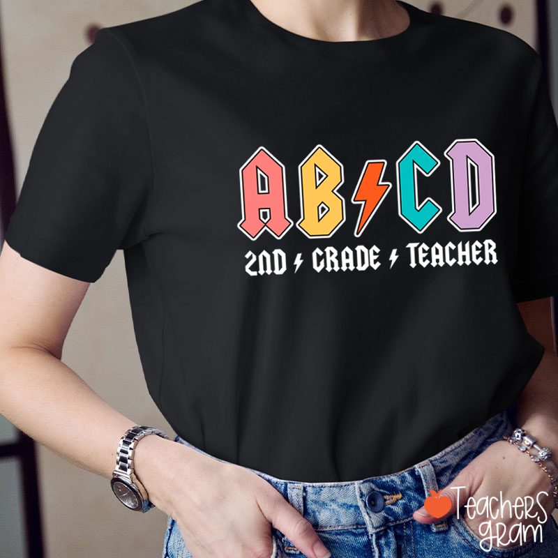 Personalized Colored Lightning Teacher T-Shirt