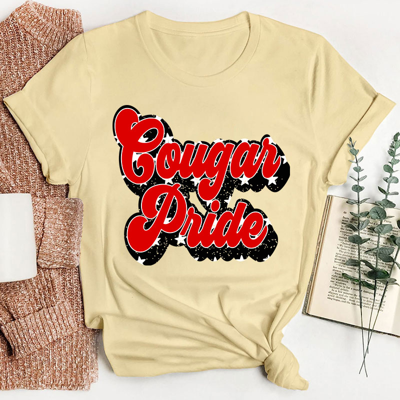 Personalized Colorful Star Mascot Pride Teacher T-Shirt