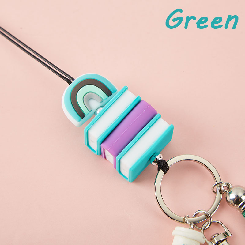 Rainbow Books Coffee Cup Tassel  Lanyard