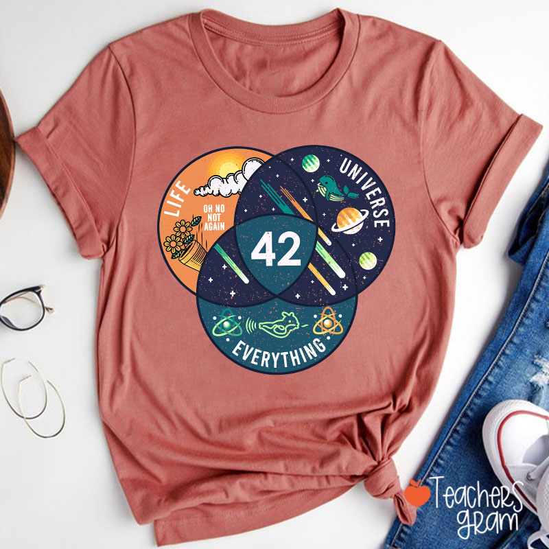 42 Answer To Life Universe And Everything Essential Teacher T-Shirt