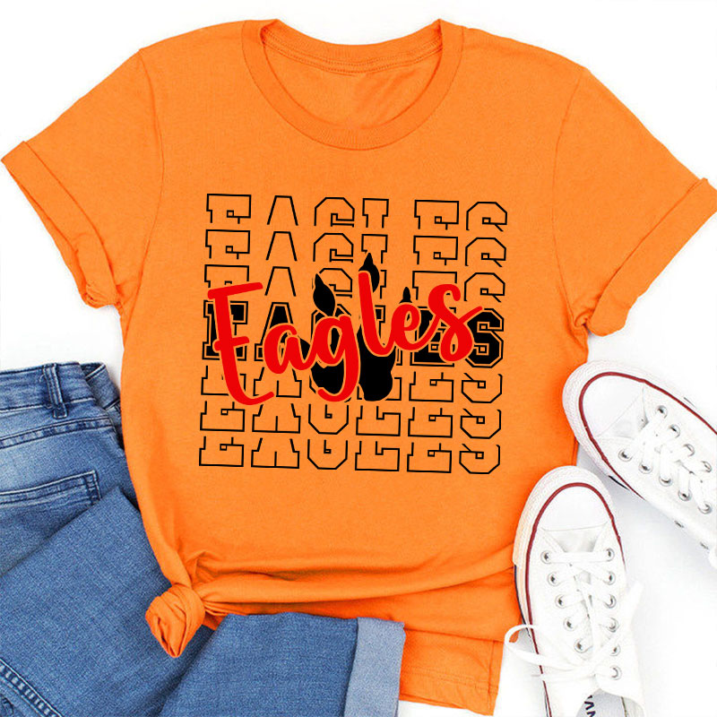 Personalized  Mascot And Paw Go Warriors Teacher T-Shirt