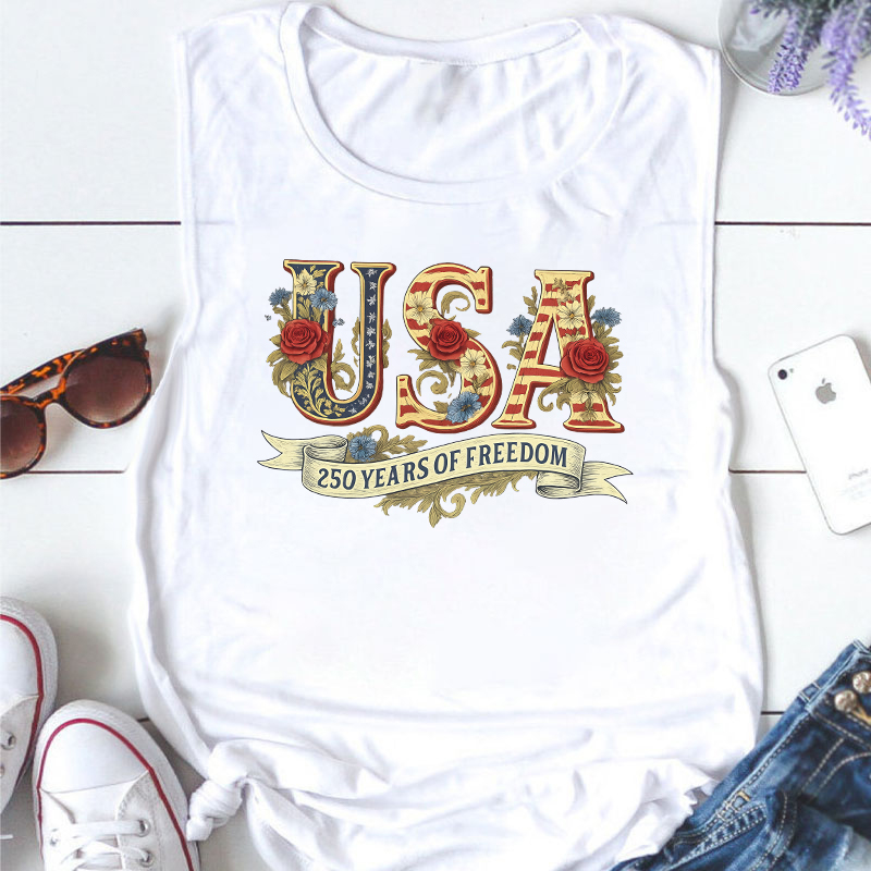 Usa 250 Years Of Freedom Teacher Tank Top