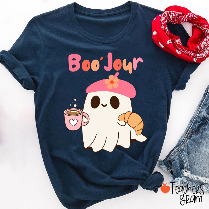 Boo Jour Cute Ghost French Teacher T-Shirt