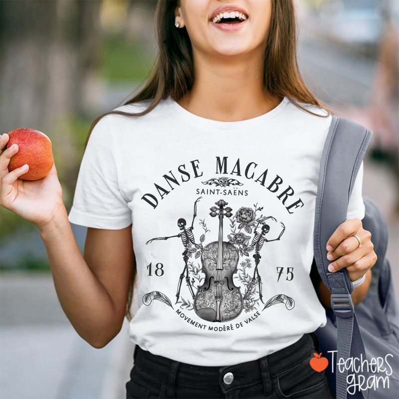 Danse Macabre Orchestra Skeleton Violin Teacher T-Shirt