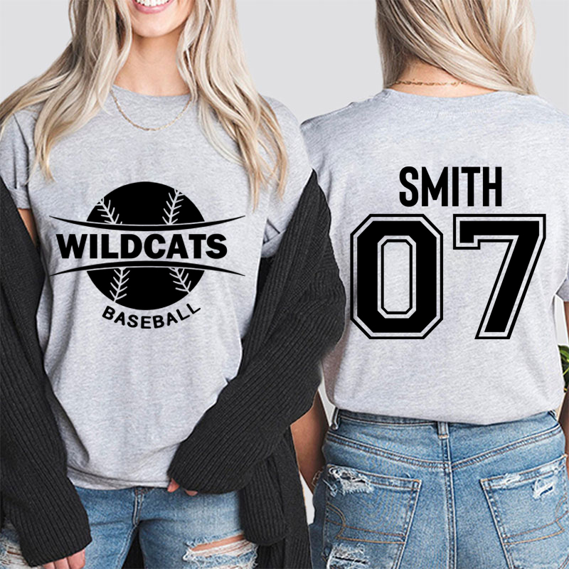 Personalized Team Name And Sport Game Day Teacher Two Sided T-Shirt