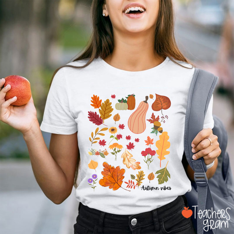Autumn Vibes Teacher T-Shirt