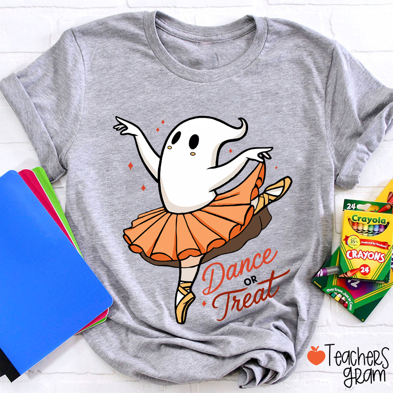 Dance Or Treat Ghost Halloween Teacher T-Shirt