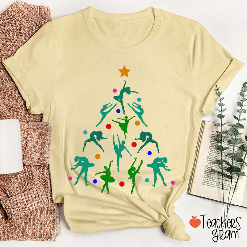 Dancer Christmas Tree Teacher T-Shirt