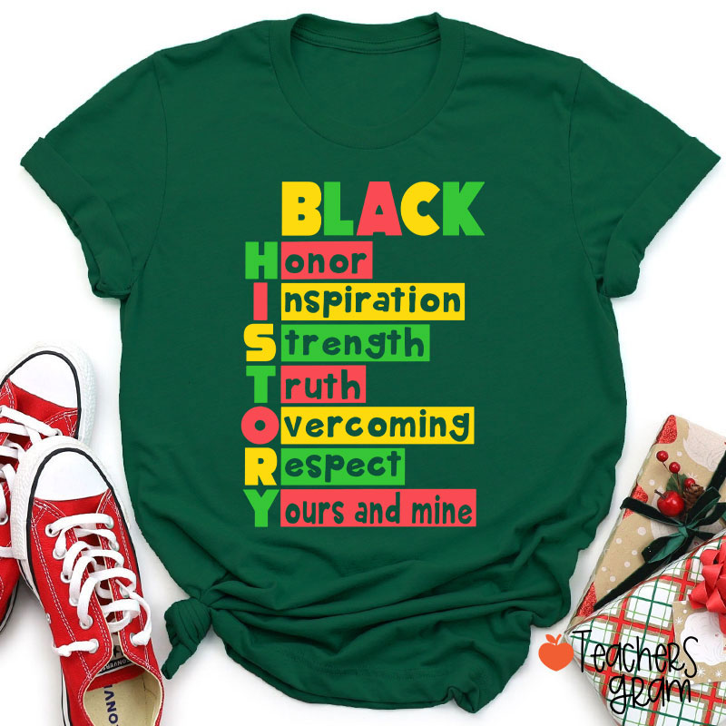 Black History Words Teacher T-Shirt