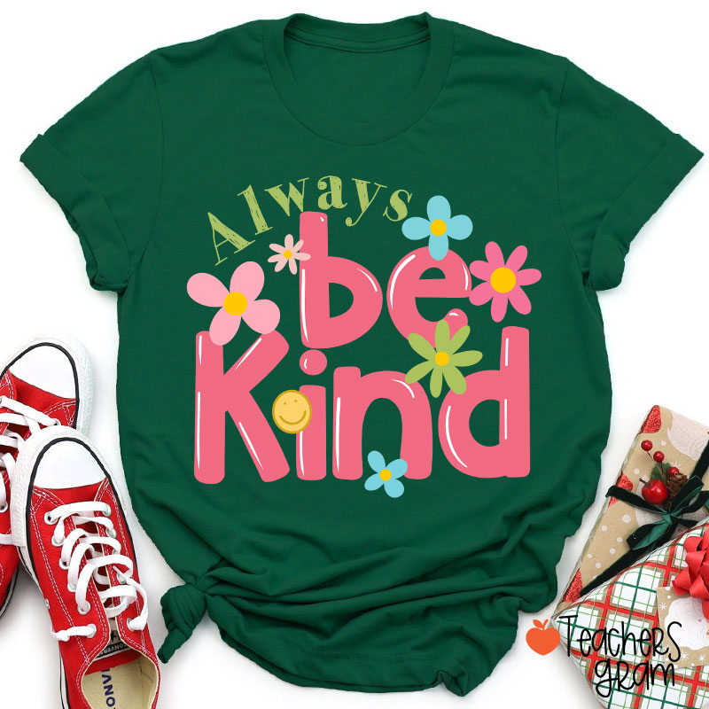 Be Kind Flower Teacher T-Shirt