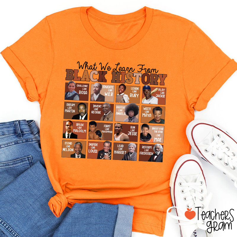What We Learn From Black History Teacher T-Shirt