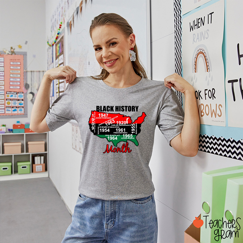 Black History Important Milestones Teacher T-Shirt