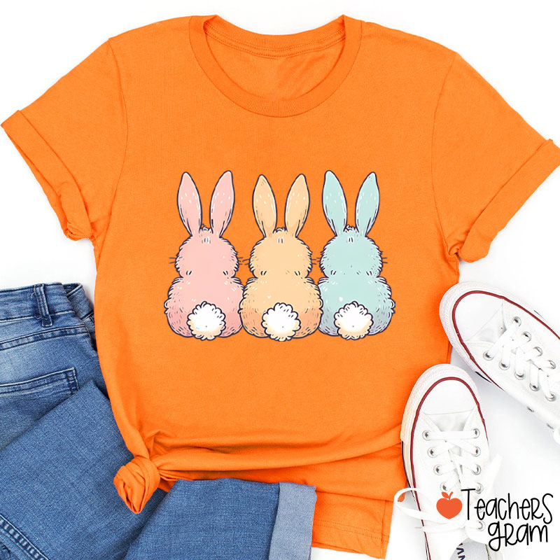 Three Cute Bunnies Teacher T-Shirt