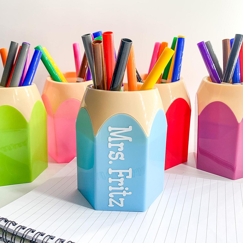 Personalized Name Creative Cute Pencil Shaped Pencil Holder
