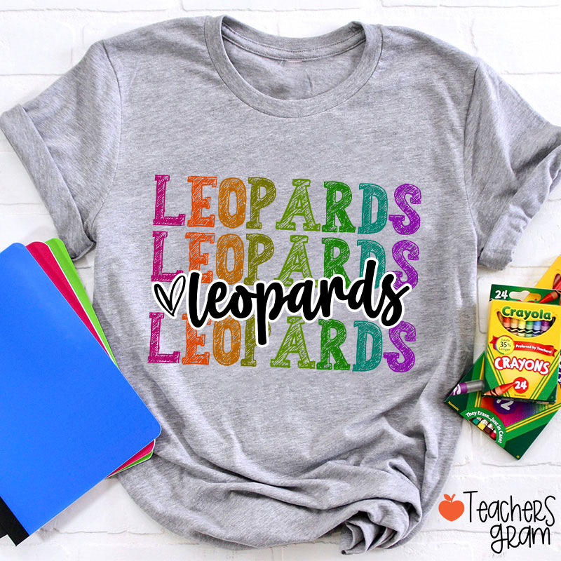 Personalized Mascot Graffiti Font School Spirit Teacher T-Shirt