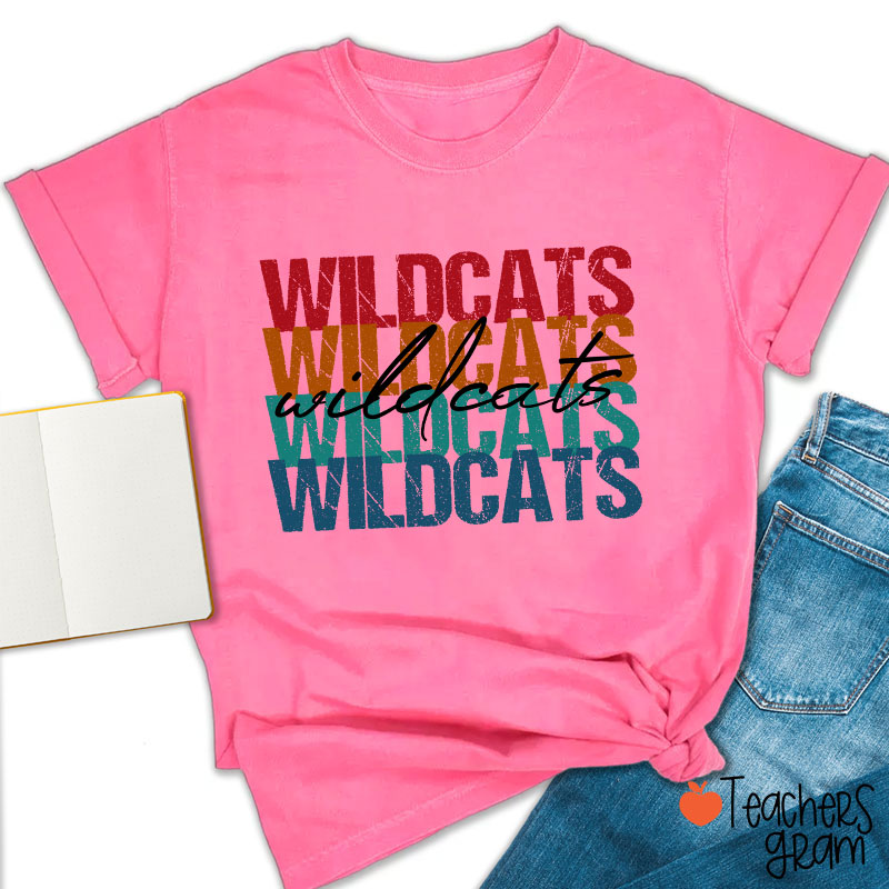 Personalized Mascot Retro Distressed School Spirit Teacher T-Shirt