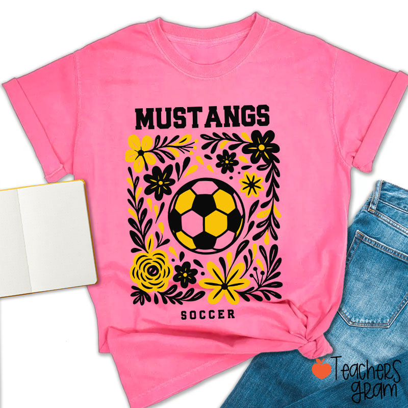 Personalized Mascot And Sport Flowers Teacher T-Shirt