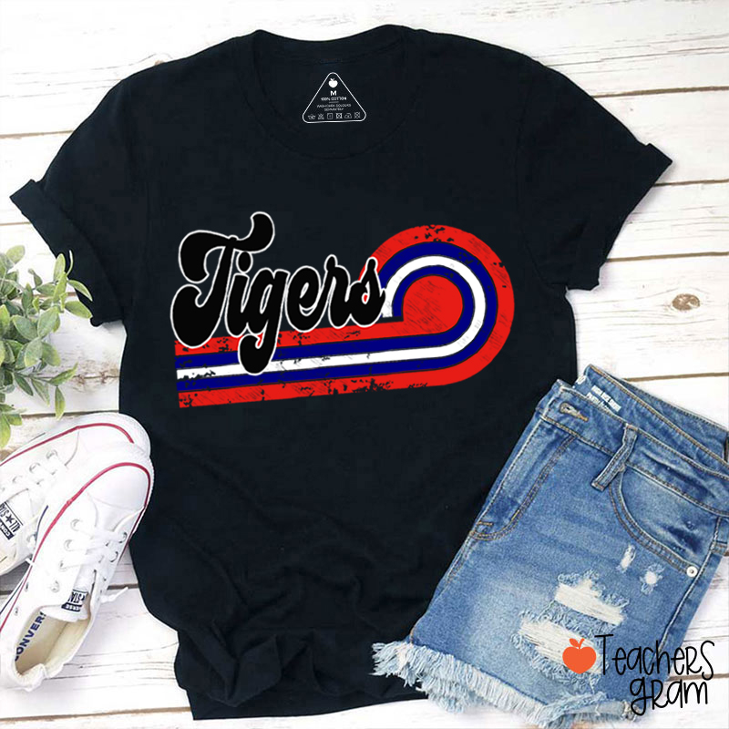 Personalized Retro Mascot School Spirit Teacher T-Shirt