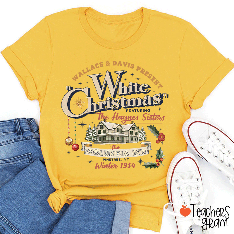 White Christmas Teacher T-Shirt