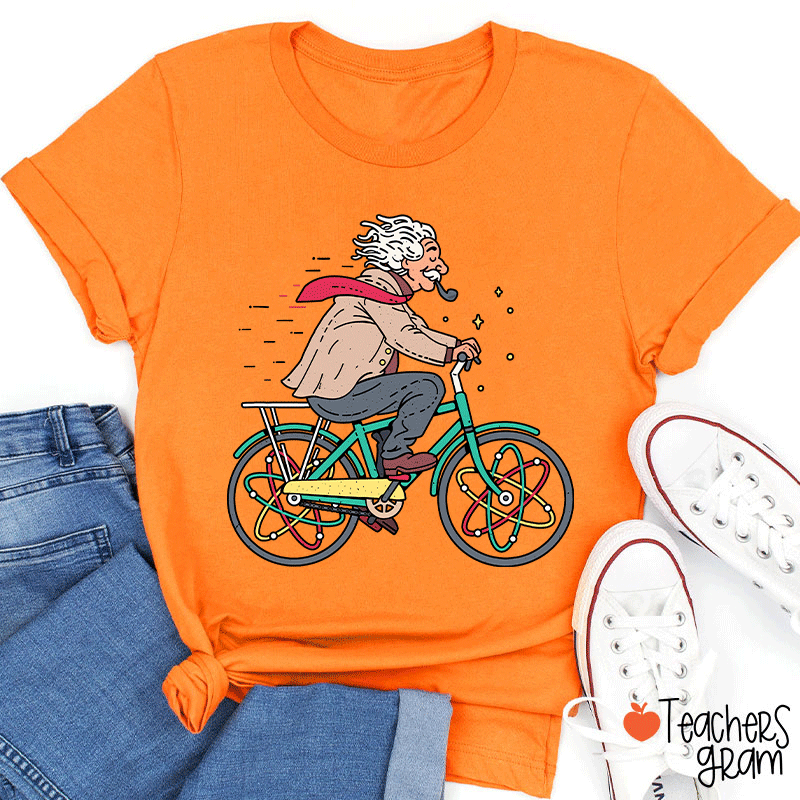 Einstein Bicycle Atomic Physics Teacher T-Shirt