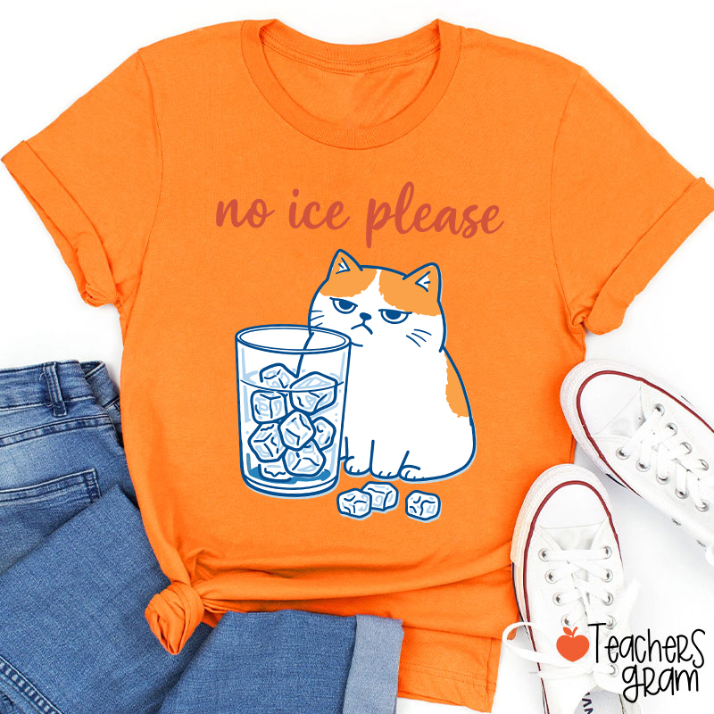 No ICE Please Cute Cat Teacher T-Shirt