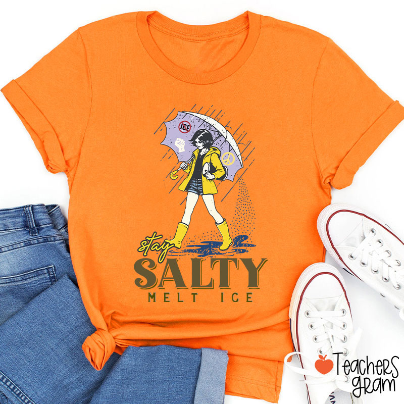 Subtle Anti Ice Stay Salty Protest Teacher T-Shirt