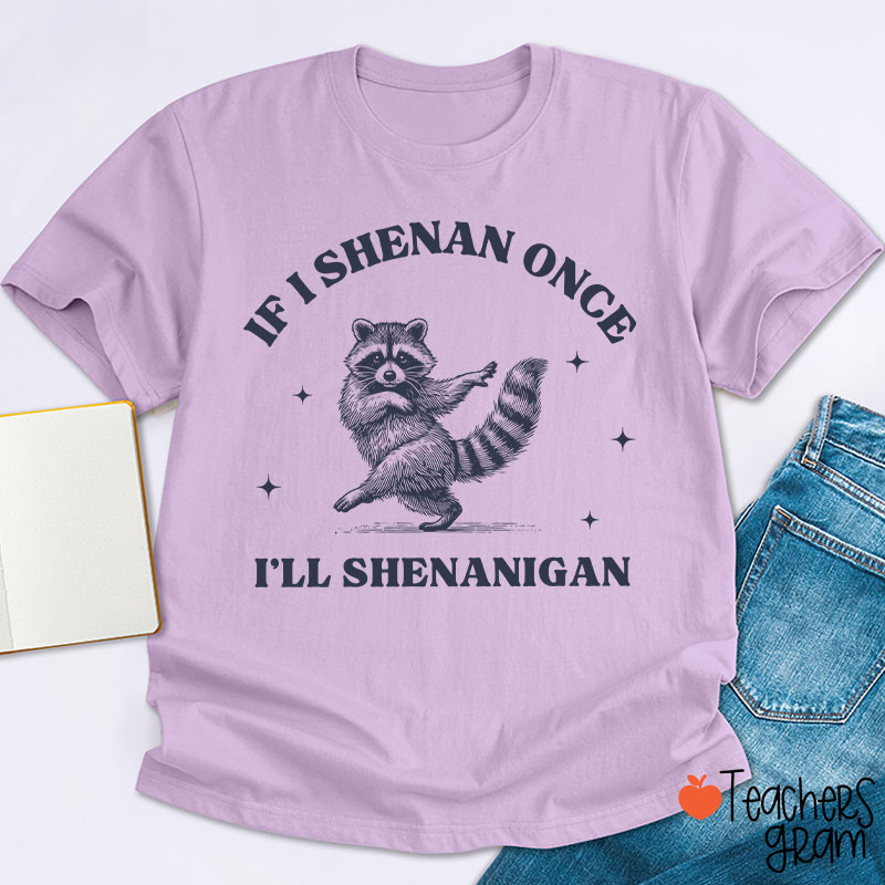 If I Shenan Once I'll Shenanigan Raccoon Teacher T-Shirt