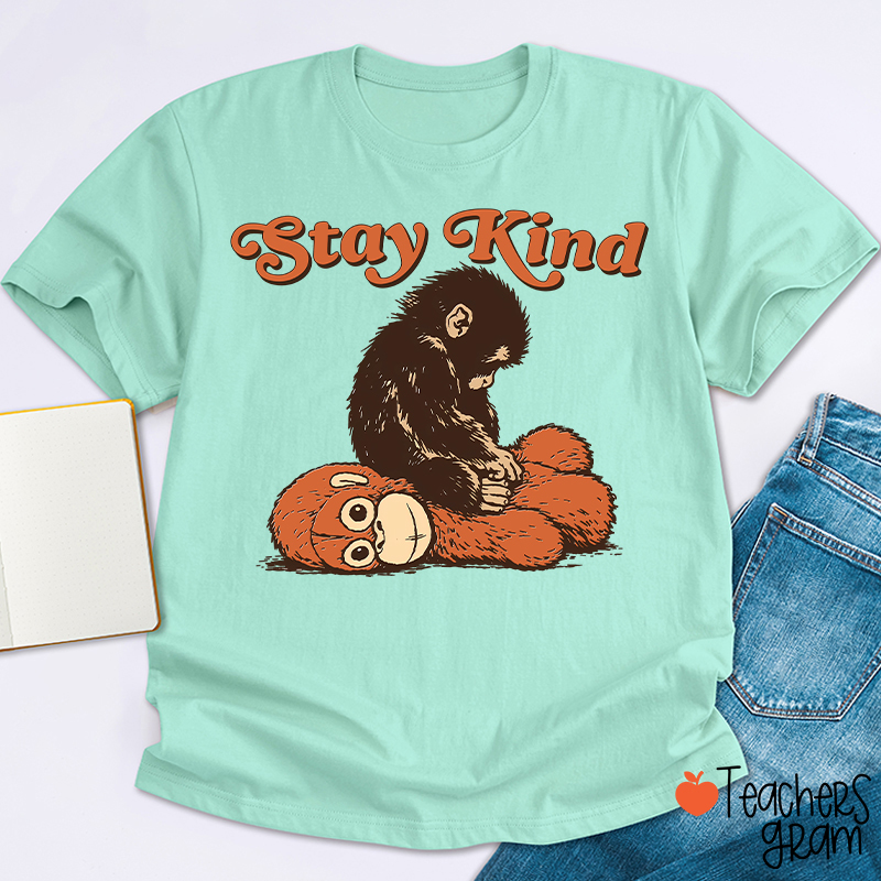 Punch Monkey Stay Kind Teacher T-Shirt