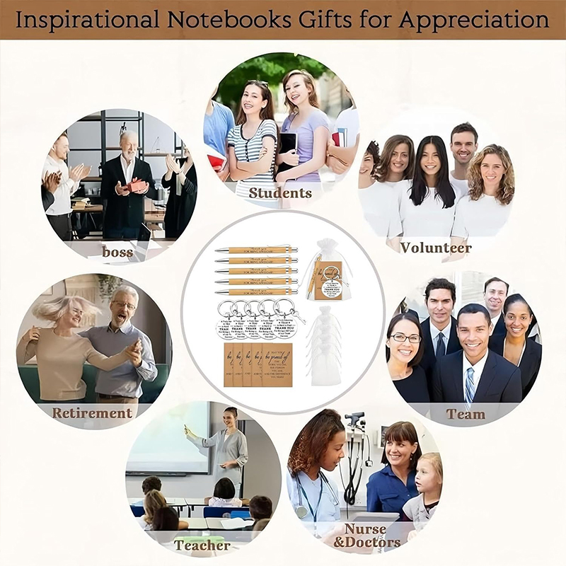 Inspirational Quotes Notebook Keychain Set