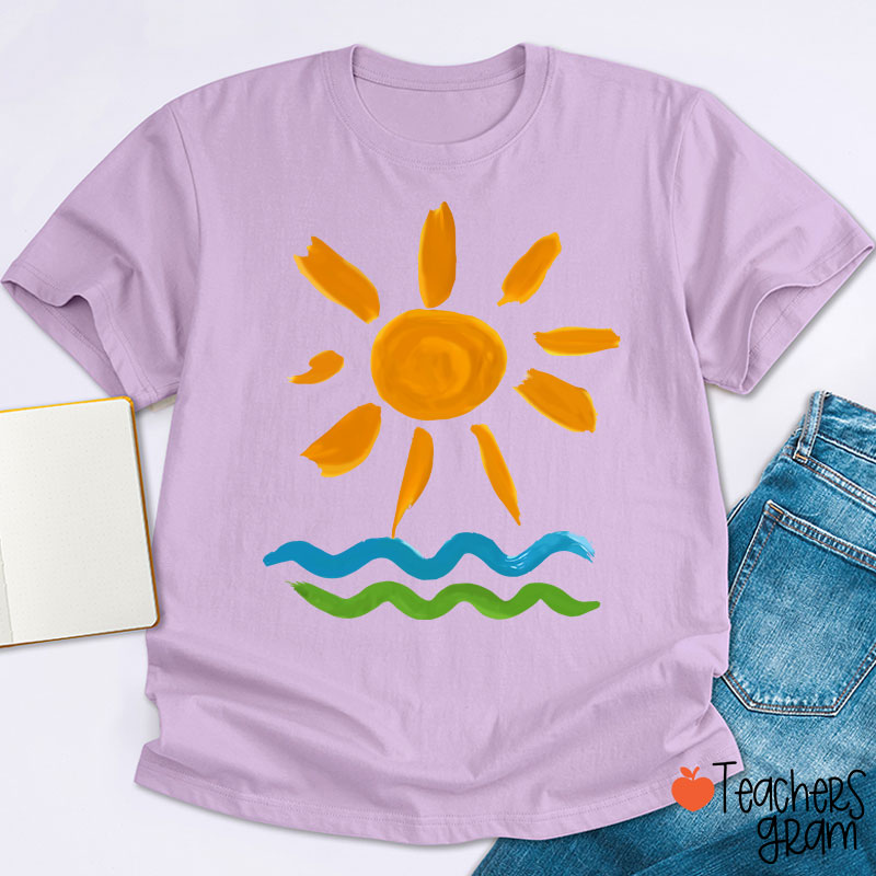 Hello Sunshine Summer Beach Teacher T-Shirt