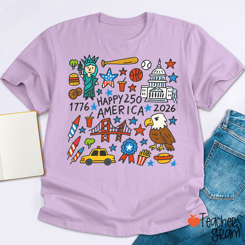  America 250th Anniversary Teacher T-Shirt