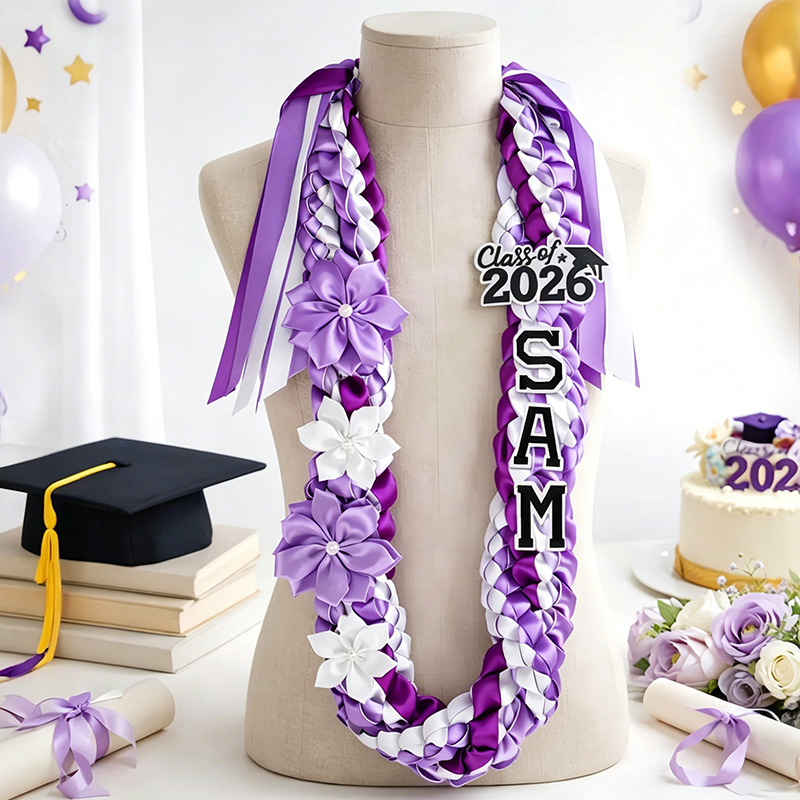 Personalized Name Double-braided Ribbon Wreath