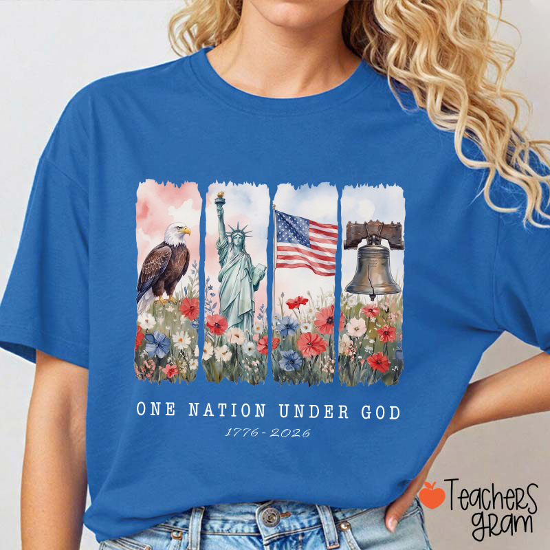 One Nation Under God 1776-2026 Teacher T-Shirt
