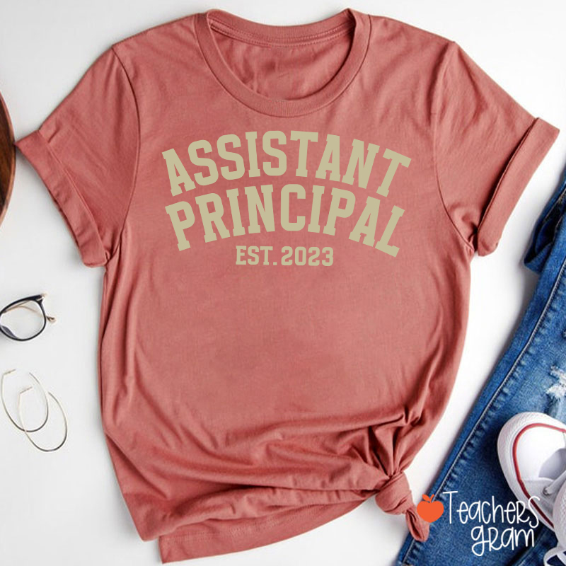 Personalized School Role Year Retro Arch Varsity Teacher T-Shirt
