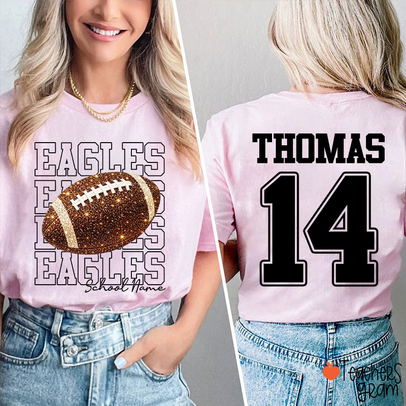 Personalized Team Name Number Sport Teacher Two Sided T-Shirt